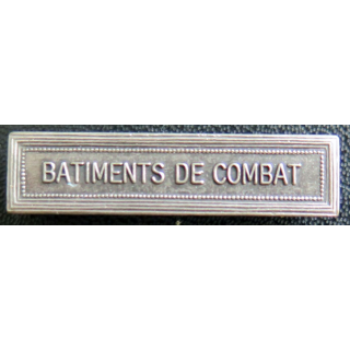 Barrette " BÂTIMENTS DE COMBAT " en métal argenté