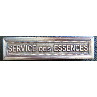 Barrette " SERVICE DES ESSENCES " en métal argenté
