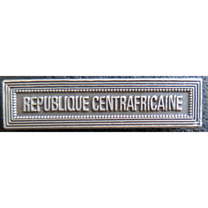 Barrette " RÉPUBLIQUE CENTRAFRICAINE " en métal argenté