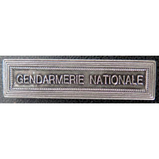 Barrette " GENDARMERIE NATIONALE " en métal argenté