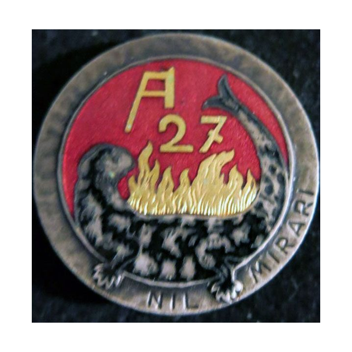 161° RIF A27 : Insigne métallique du 161° régiment d'infanterie de forteresse équipage A 27 DPBD en émail