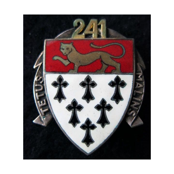 241° RI : 241° régiment d'infanterie de fabrication Arthus Bertrand Paris en émail