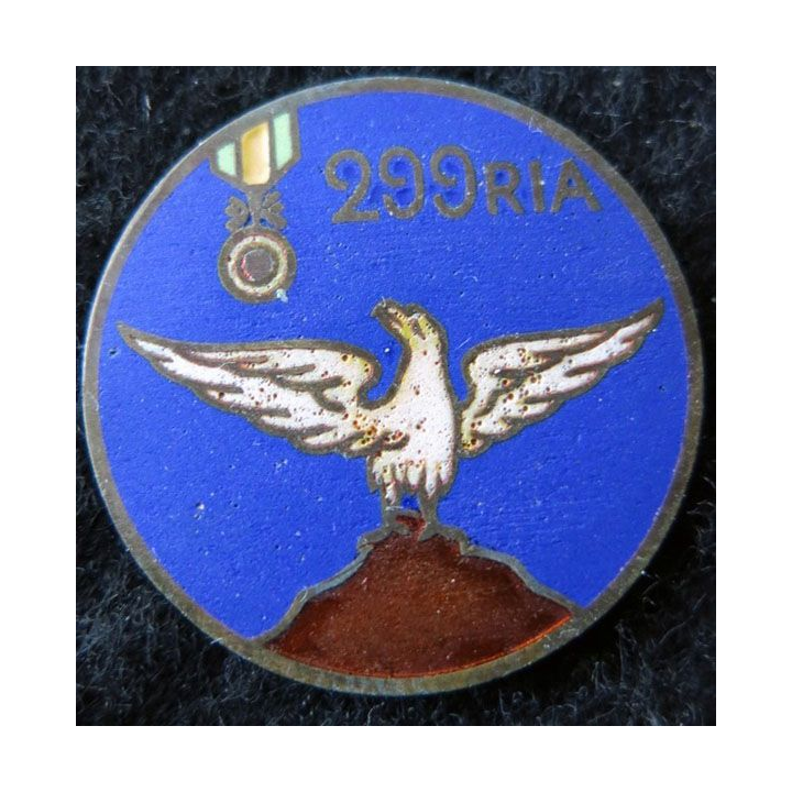 299° RIA : 299° régiment infanterie alpine en émail attache absente