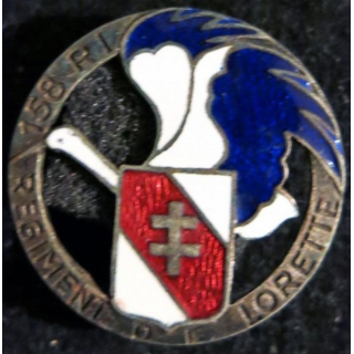 158° RI : 158° régiment d'infanterie régiment de Lorette rond 28 mm en émail