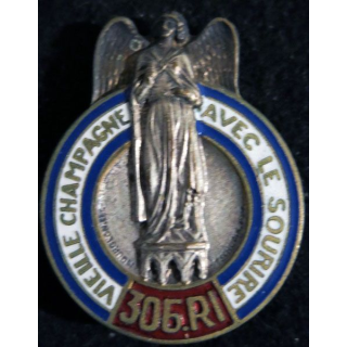 306° RI : 306° régiment infanterie sans mention du fabricant en émail