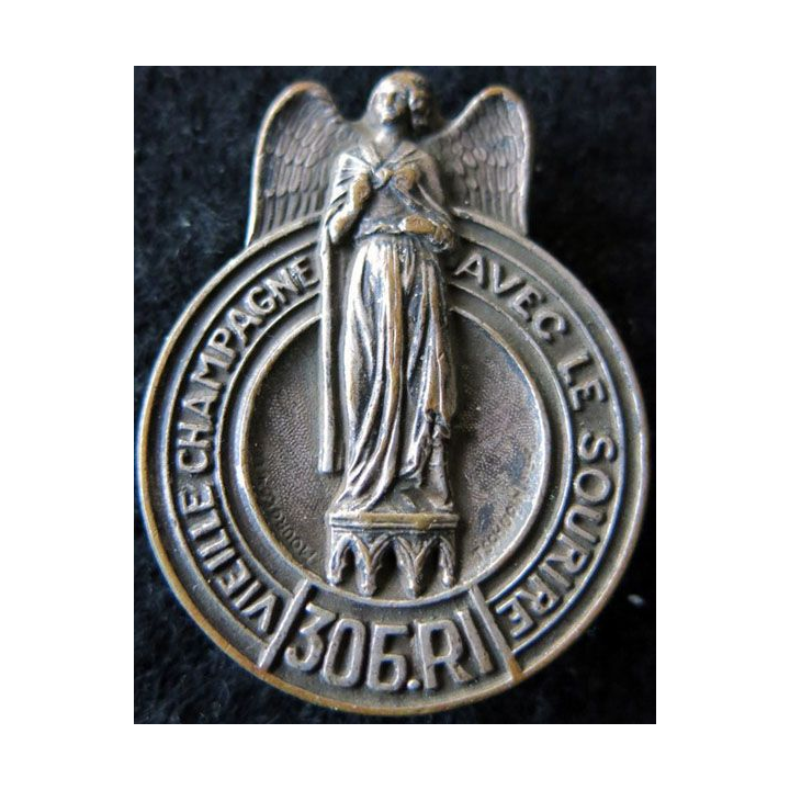 306° RI : 306° régiment infanterie sans mention du fabricant tout argenté