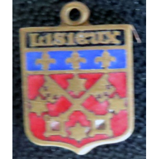 blason en émail de la ville de Lisieux 16 x 11 mm avec anneau 