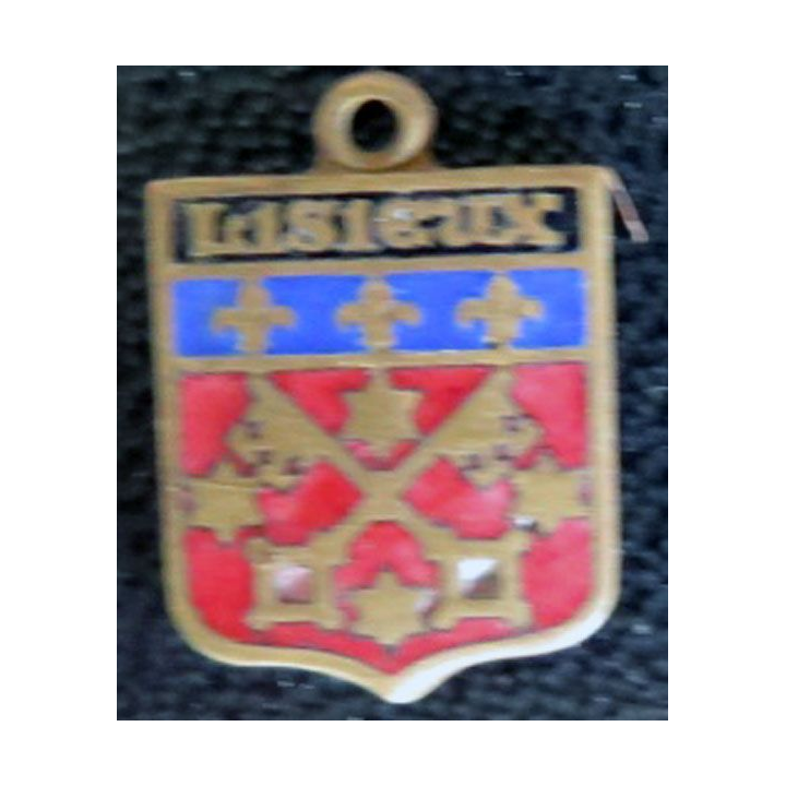 blason en émail de la ville de Lisieux 16 x 11 mm avec anneau 