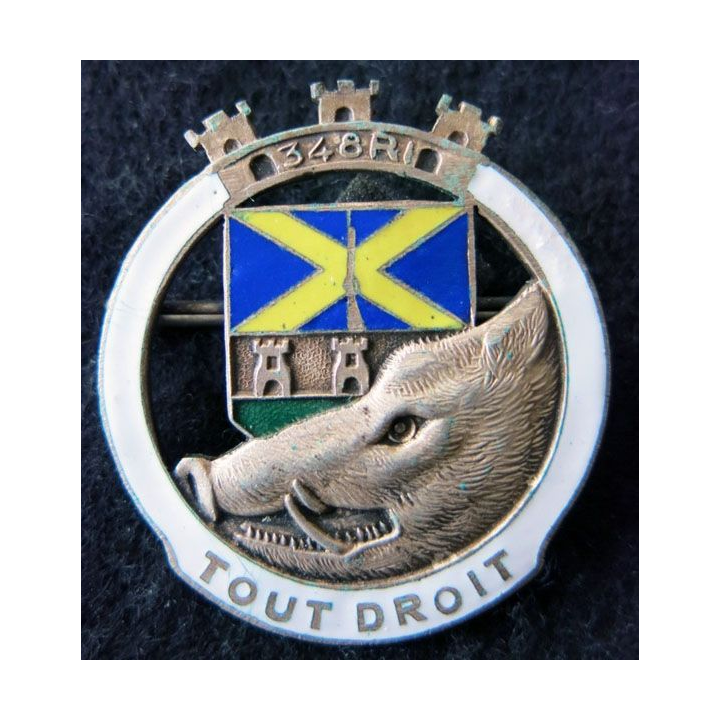 348° RI : 348° régiment infanterie sans mention du fabricant en émail