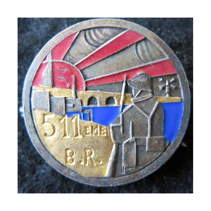 511° BR : 511° bataillon régional de protection, rond, 36 mm fabricant non marqué en émail