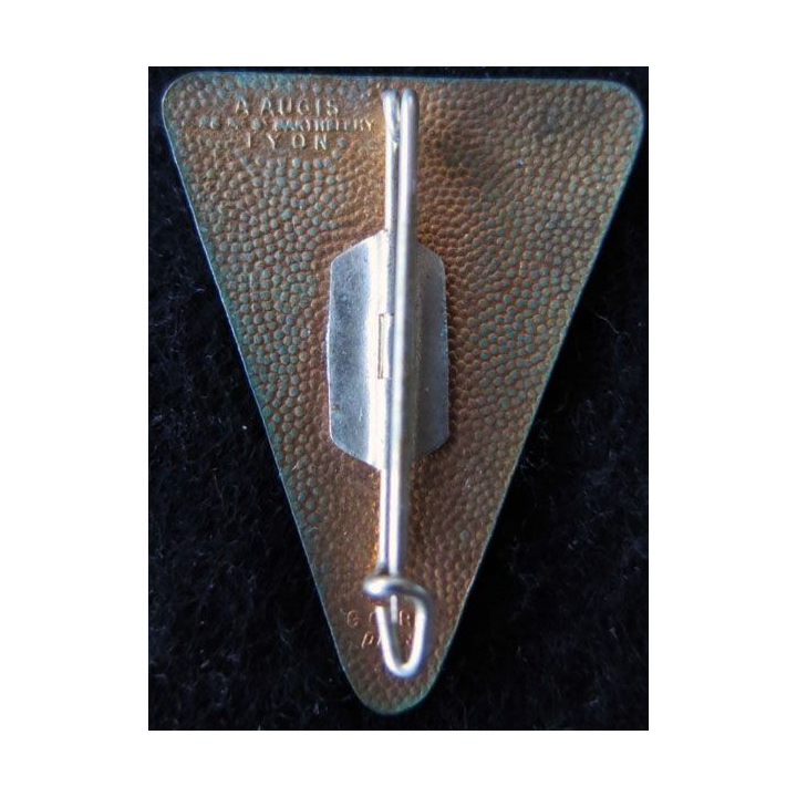 140° RIA : Insigne métallique du 140° régiment  d’infanterie alpine fabrication Augis Lyon en émail