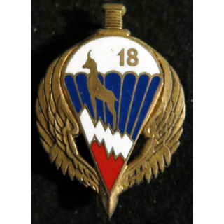 18° RIPC : 18° régiment d'infanterie parachutiste de choc Drago Olivier Métra déposé en émail