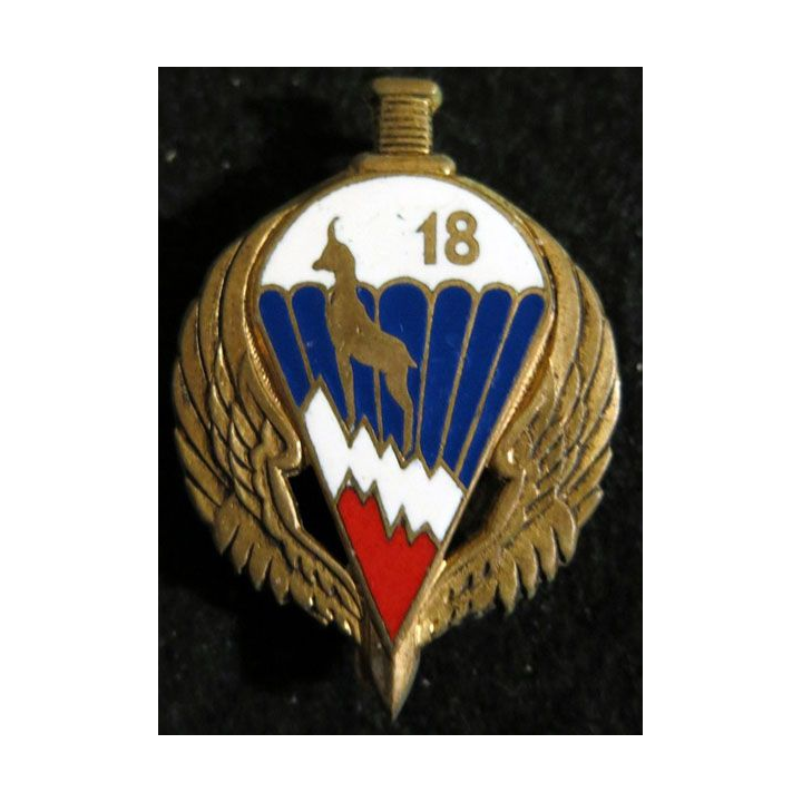 18° RIPC : 18° régiment d'infanterie parachutiste de choc Drago Olivier Métra déposé en émail