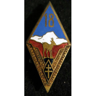18° RI : Insigne métallique du 18° régiment d’infanterie de fabrication Drago Déposé en émail embouti