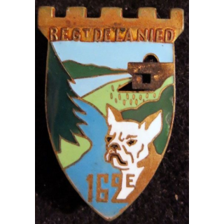 162° RIF : insigne mértallique du 162° régiment d'infanterie  de forteresse  de la NIED ABPD émail