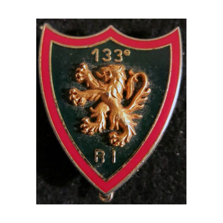133° RID : Insigne métallique du 133° régiment d’infanterie divisionnaire de fabrication Delsart Sens G. 2881
