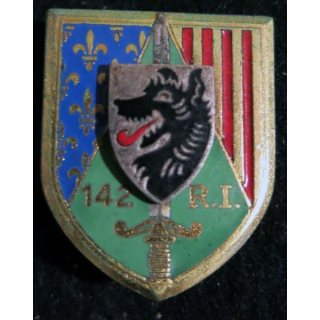 142° RI : 142° régiment d'infanterie (divisionnaire) de fabrication Drago Paris G. 1958 en émail
