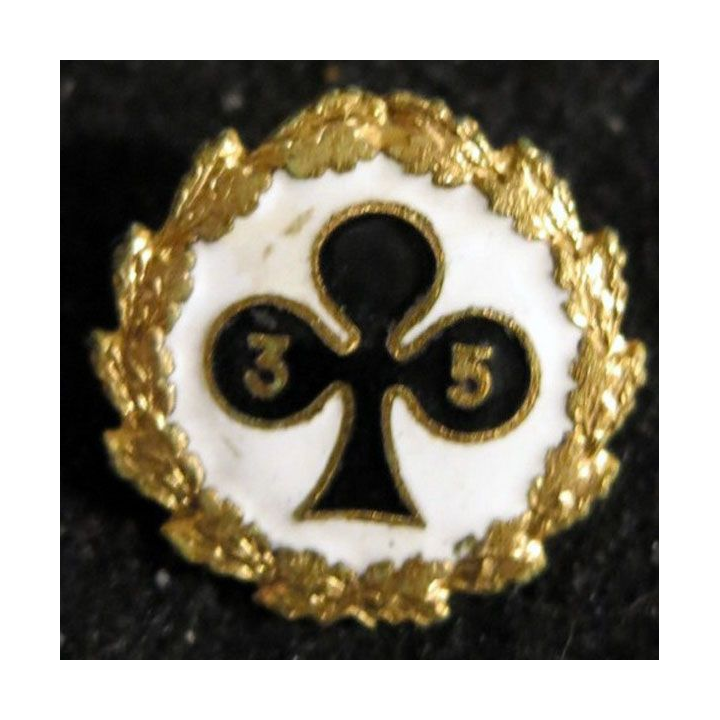 35° RI : insigne métallique du 35° régiment d'infanterie fabrication non spécifiée émail
