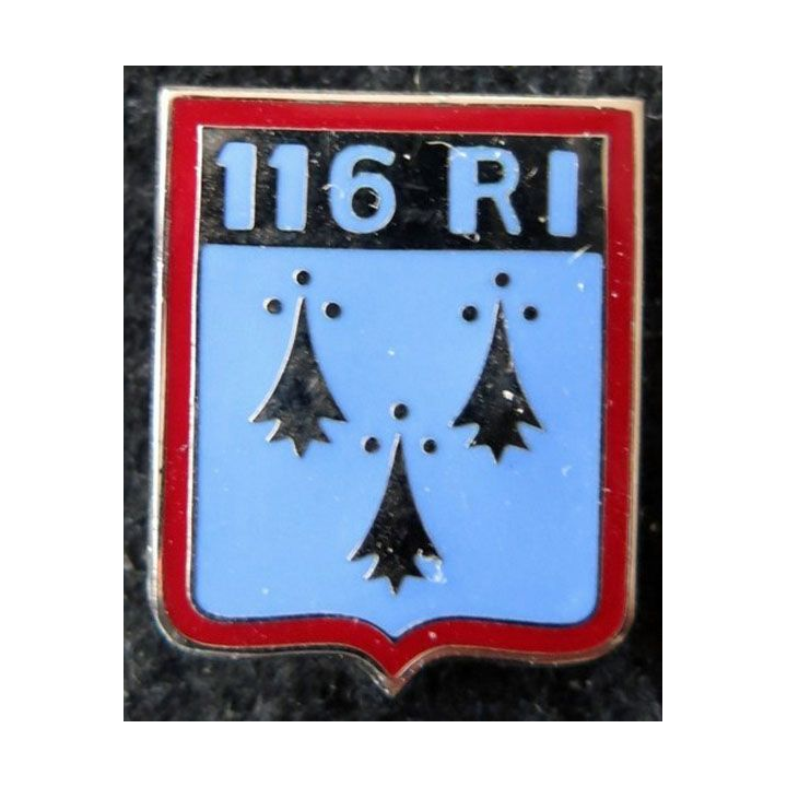 116° RI : insigne métallique du 116° régiment d'infanterie de fabrication Balme Saumur
