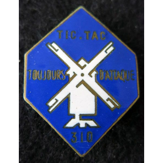 310° RI : insigne métallique du 310° régiment d'infanterie de fabrication fraisse Demey en émail