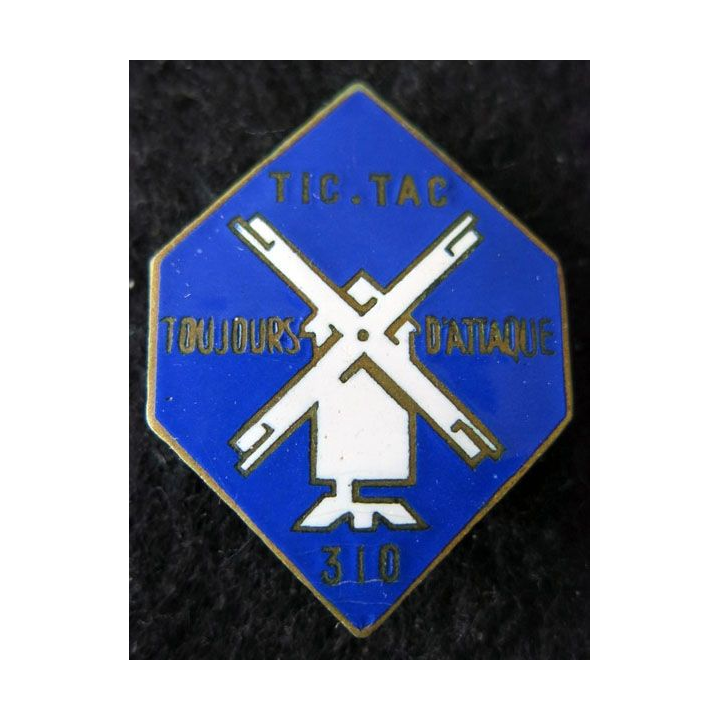 310° RI : insigne métallique du 310° régiment d'infanterie de fabrication fraisse Demey en émail