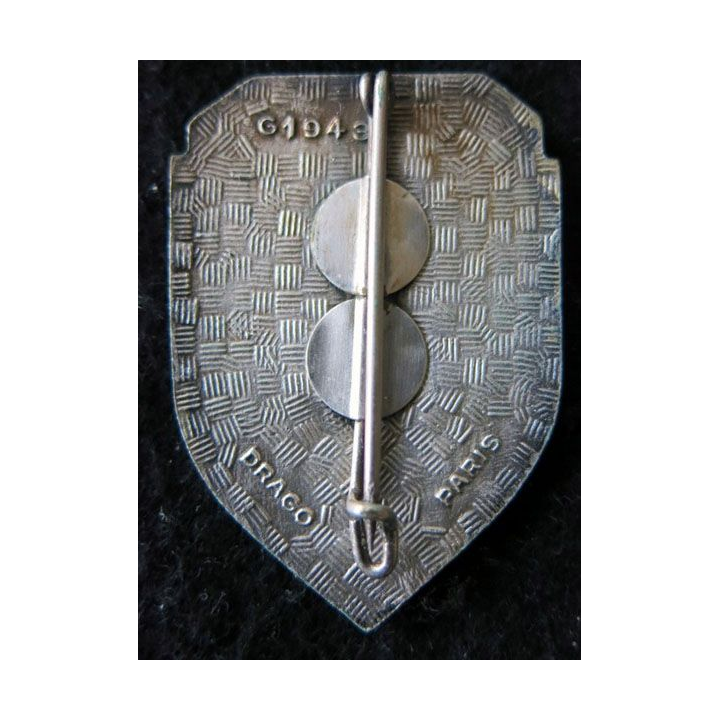 107° BI : Insigne métallique du 107° bataillon d'infanterie de fabrication Drago Paris dos guilloché