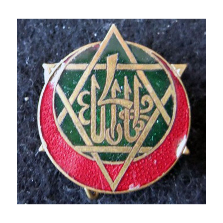 4° RTT : insigne métallique du 4° régiment de tirailleurs tunisiens Drago Béranger H. 441 en émail (éclat)