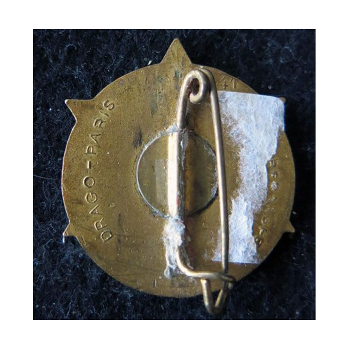 4° RTT : insigne métallique du 4° régiment de tirailleurs tunisiens Drago Béranger H. 441 en émail (éclat)