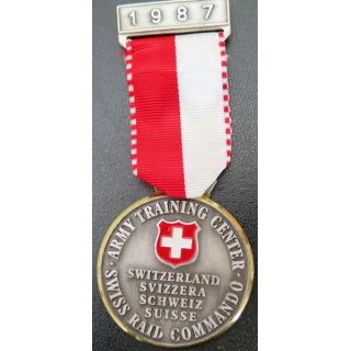 SUISSE : Médaille du Swiss rail commando army training center  1987