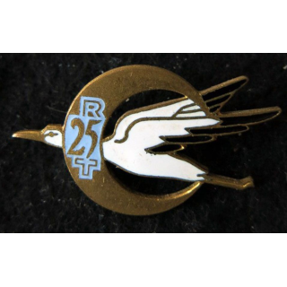 25° RTA : insigne métallique du 25° régiment de tirailleurs algériens Drago Paris en émail