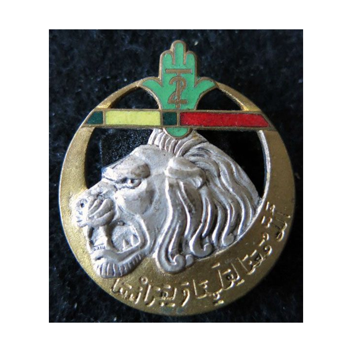 2° RTA : insigne métallique du 2° régiment de tirailleurs algériens OFSI Paris en émail