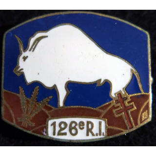 126° RI : insigne métallique du 126° régiment d'infanterie de fabrication ABPD en émail