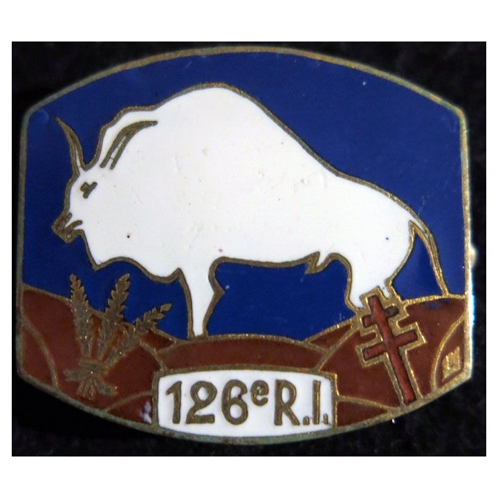 126° RI : insigne métallique du 126° régiment d'infanterie de fabrication ABPD en émail