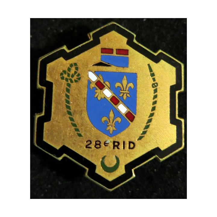 28° RID : 28° régiment d'infanterie divisionnaire de fabrication Fraisse Paris G. 2524 émail