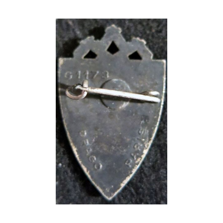 153° RI : Insigne métallique du 153° régiment d'infanterie de fabrication Drago Paris G. 1173 petite pastille en émail