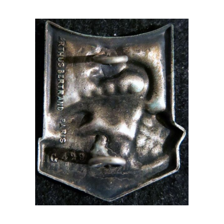 129° RIM : Insigne métallique du 129° régiment d'infanterie motorisé ABP G. 429 quartiers inversés en émail