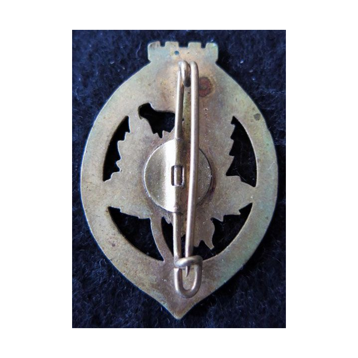 123° RI : Insigne métallique du 123° régiment d'infanterie sans nom du fabricant dos lisse en émail