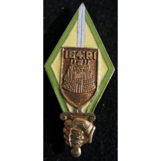 164° RI : 164° régiment d'infanterie de fabrication Drago Paris G. 1748 écu doré en émail