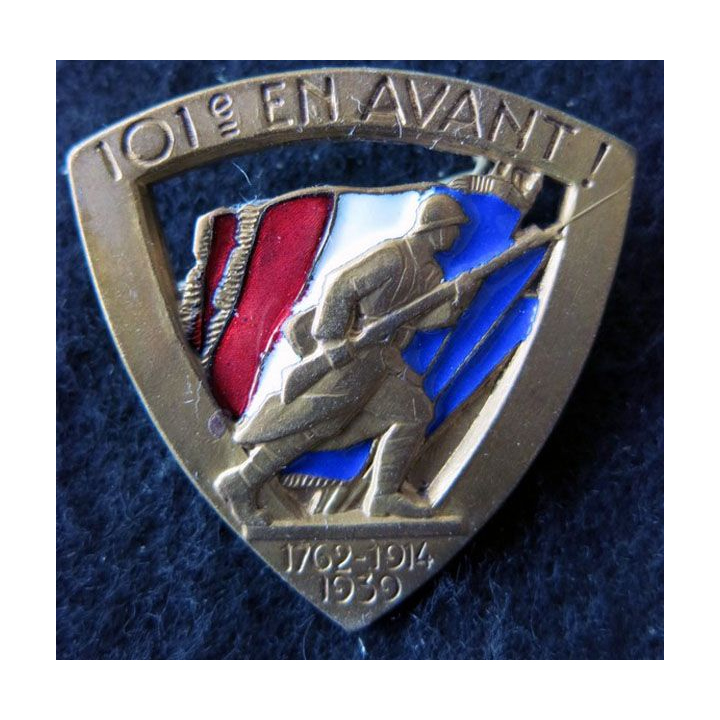 101° RI : 101° régiment d'infanterie En avant Arthus Bertrand Paris en émail