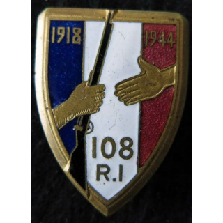 108° RI : 108° régiment d'infanterie  Courtois Paris en émail