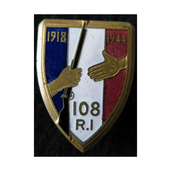 108° RI : 108° régiment d'infanterie  Courtois Paris en émail