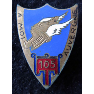 105° RI : 105° régiment d'infanterie A moi Auvergne Arthus Bertrand en émail