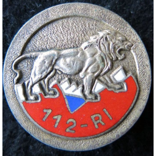 112° RI : insigne métallique du 112° régiment d'infanterie de fabrication Drago Paris G. 2759 en émail
