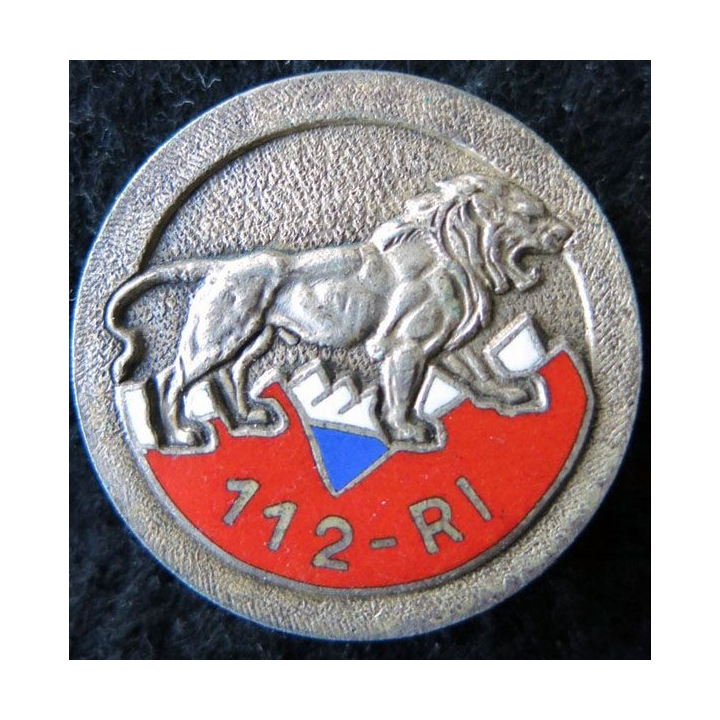 112° RI : insigne métallique du 112° régiment d'infanterie de fabrication Drago Paris G. 2759 en émail