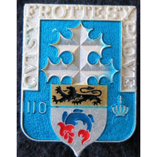 110° RI : 110° Régiment d'infanterie Delsart H. 114 finition argent translucide avec poinçon