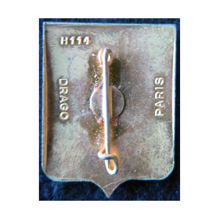 110° RI : 110° régiment d'infanterie de fabrication Drago Paris H. 114 en émail fond rouge