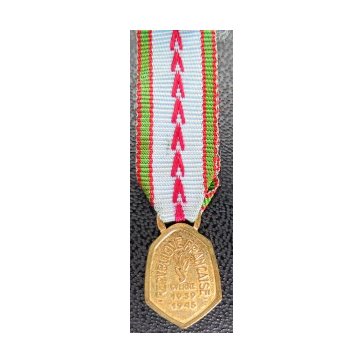 FRANCE : Médaille miniature commémorative 1939-1945 