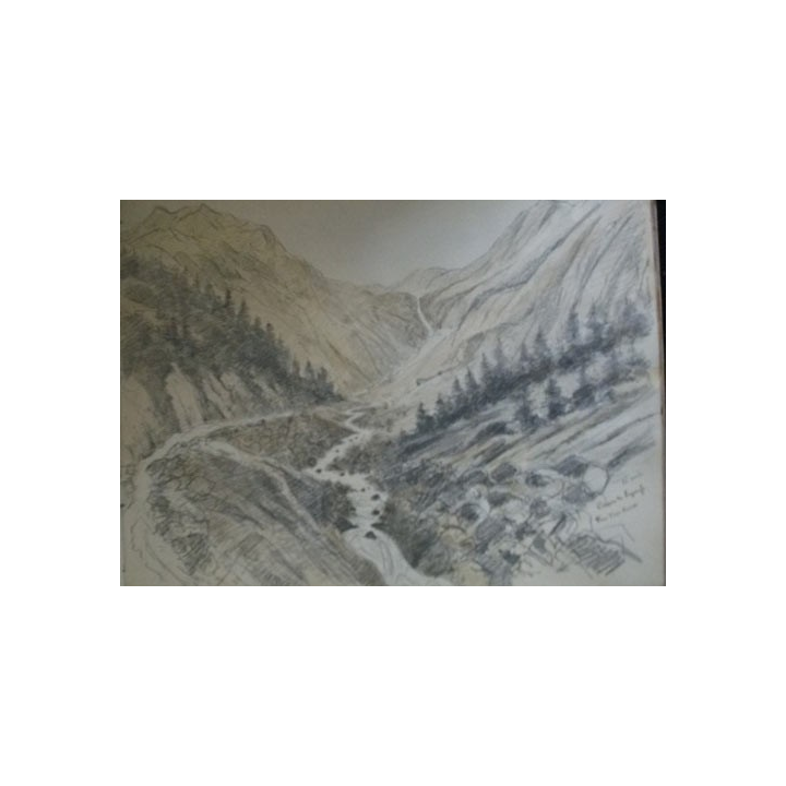 Carnet de croquis sur les Granges de Salvan 1912 par Edouard Mangin