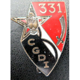 331° CGDI : insigne de la 331° compagnie du génie de la 15° division d'infanterie 1° modèle en émail