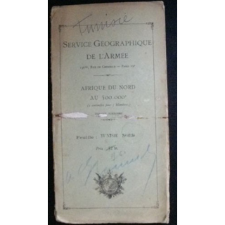 CARTE DU SERVICE GÉOGRAPHIQUE DE L'ARMÉE TUNISIE NORD